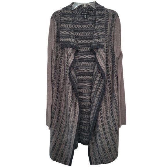 Willi Smith Womens Medium‎ Gray Open Front Merino Wool Cardigan Sweater - Picture 1 of 3